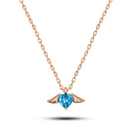Heliophilia Silver Collar de Plata con Aguamarina en Oro Rosa y Azul